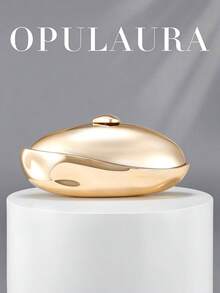 OpulAura 1件裝金色歐美風女款壓克力晚宴手拿包，不對稱方盒設計搭配拼色扣環，適合派對、宴會/婚禮、情人節 - 金色 - 查看 10
