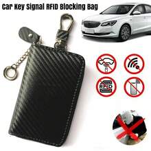 RFID Blocking Keyless Bag Car Key Signal Blocker Case Faraday Cage Fob Pouch - Black - View 2