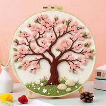 Needle Felting Kit For Beginners. 2D Flat Printing. Beautiful Trees . For New & Skilled Crafters. DIY Wool Painting Set. Includes Foam Mat, Felt, Hoop & Guide. Handmade Home Decor Ornament. 20x20cm/7.87x7.87in. - 20x20cm/7.87x7.87in - View 15