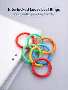 20/50 piezas de anillos de carpeta de hojas sueltas de plástico de colores surtidos, anillos de libro desmontables con cierre a presión, anillos de encuadernación desmontables multicolor para cuaderno, tarjetas de índice, planificador, manualidades DIY, suministros de papelería de oficina y escuela - Conjuntos - Ver 4