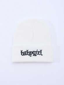 1pc Women's Fashion Versatile Solid Color Letter "Babygirl" Embroidered Knitted Beanie Hat, Suitable For Autumn/Winter Warmth, Daily Wear And Outings - A - View 13