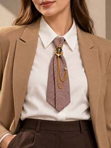 1pc Women's Wavy Double Layer Fashion Casual Personalized Neck Bow - Multicolor - View 1