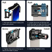 APEXEL 150mm Macro Lens + 6X Telephoto Lens Kit, HD Photography Accessory Compatible With Almost All Smartphones, Multi-Functional Phone Lens For Vlog Video & Photos (Filter Not Included) - A - View 7