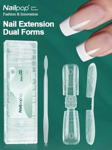 Nailpop 150pcs Dual-End Dual-Effect Nail Extension Tips, Reusable, High Transparency & Flexible Material, Home DIY Professional Salon Nail Art Supplies, Autumn/Winter Quick Nail Extension Tool - Multicolor - View 8