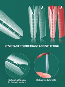 nailpop Medium-Long Ballet Toe Nail Dual Molds For Poly Gel Extension, Reusable Full Coverage Acrylic Material Molds, Suitable For Nail Salon DIY - Multicolor - View 3