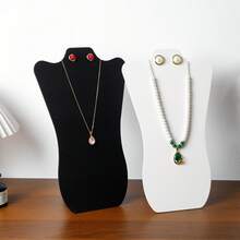 1pc Folding Stand Half-Body Mannequin Necklace Display Rack Jewelry Holder Necklace Board Display Stand For Jewelry Store, Storage Display Hanging Rack Desktop Display Prop, Holiday Birthday, Anniversary, Daily Best Gift For Girlfriend, Mom, Sister - Multicolor - View 3