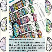 Bible Tabs ,Butterfly Shape Bible Tabs, Colorful Scripture Bible Index Labels, 2-Sided Print Book Markers With Bible Verses & Book Names, Decorative Page Tabs For Holy Bible Journaling, Christian Bible Study Accessories. - Multicolor - View 5