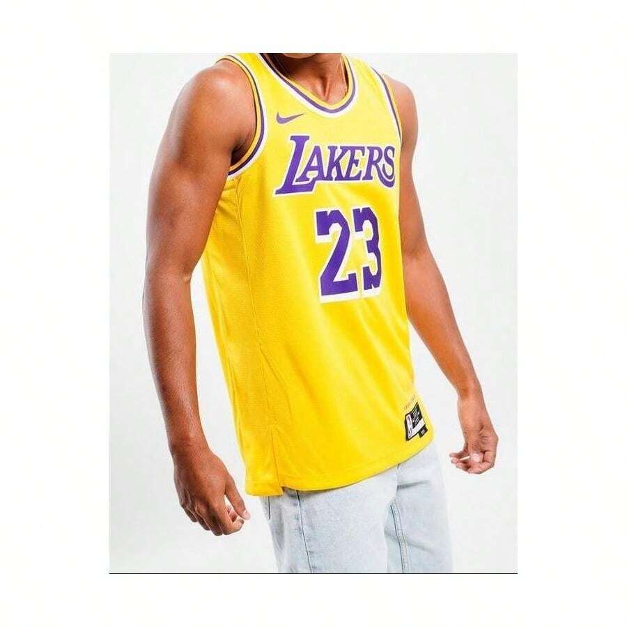 Nike LA Lakers Icon Basketball Jersey / Yellow / Lebron James / RRP £95 - Yellow - View 1