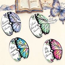 Bible Tabs ,Butterfly Shape Bible Tabs, Colorful Scripture Bible Index Labels, 2-Sided Print Book Markers With Bible Verses & Book Names, Decorative Page Tabs For Holy Bible Journaling, Christian Bible Study Accessories. - Multicolor - View 3