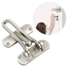 Home Anti-Theft Door Buckle Bedroom Kids Room Door Bar Lock Stainless Safety Chain Hotel Anti-Lock Buckle Insurance Door Bolt - A - View 1