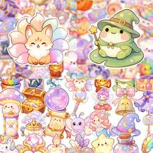 50pcs Magic Animal Stickers, Cute Wizard Stickers, Suitable For Planner Notebook Phone Case, Kawaii Fantasy Design, Waterproof, Perfect For Daily Aesthetic Decoration - Multicolor - View 3