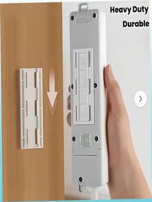 3/6pcs White Power Strip Holder, No-Drill Power Strip Router Wall Mount, Wall-Mounted Socket Power Strip Storage Organizer, Detachable Fixing Bracket, Space-Saving Organizer For Home Office, Practical Hooks, Office Organization, Minimalist Design, Practical Hooks - View 1