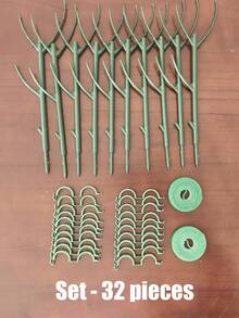 1/7/16/32pcs Bamboo Plant Support Stakes Set With Hook And Loop Ties And Clips, Stackable Tall Poles For Climbing Plant Stem Support, Plant Accessories Gardening Supplies Indoor Plant Rack - A - View 14