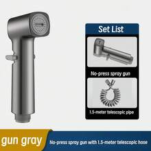 Handheld Bidet Sprayer + Hose Set, 59 Inch Retractable Flexible Spring Hose High Pressure Toilet Sprayer, Multi-Function Bathroom Handheld Sprayer, Suitable For Toilet Cleaning, Pet Bathing, Floor Cleaning - 2pcs/set - View 12