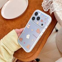 Kavenfort Plush Rabbit Bear Cartoon Phone Case, Compatible With Apple 18 Pro Max, 17, Large Window Design, 15 Matte Soft Shell Styles, 16 Creative Styles, Cute, Sweet, Girly, Cartoon, Fresh, Niche Style - Starry Blue - View 3