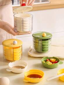 5pcs/Set Portable Sauce Dish Food Sauce Dish Dipping Dish Set Seasoning Dipping Sauce Pickle Dish Spit Bone Dish With Handle - Multicolor - View 7