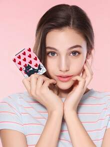1PC Ins Cat Pet Series Portable Vanity Mirror, Foldable Lightweight Ultra-Thin Convenient Hand Mirror, Durable PU Leather, Suitable For Multiple Scenarios And All People, Foldable Rectangular Mirror, Pocket Mirror, Cartoon Heart Daisy Star Moon Cat Pattern Design, Exquisite Delicate Structure, Durable Reliable Drop-Resistant, Easy To Carry, Handheld Makeup Mirror, 180° Flip Cover, Multi-Function Mini Mirror, Compact Mirror, Mirrors For Daily Use, Holidays, Birthday, Valentine's Day - Multicolor - View 3
