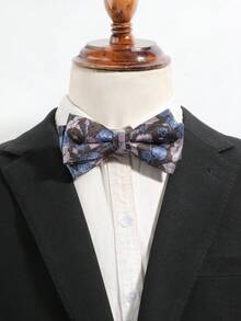 1PC Fashion Men's Exquisite Floral Pattern Bowknot, Comfortable And Versatile, Suitable For Daily Wear, Shopping, Banquet, Party, Date - Pink - View 6