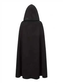 Men's Vintage Medieval Ranger Cloak, Wizard Costume, Halloween Stage Play Cosplay Outfit - Black - View 2