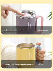 1PC 560ml Portable Stainless Steel Coffee Mug With Handle, Cold Tea Cup, Heat-Resistant Travel Mug, Insulated Cold & Hot, Home Kitchen Outdoor Commute Back To School Essential Water Cup - Multicolor - View 8