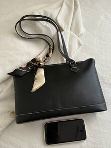 New Luxury High-End Pattern Versatile Women's Shoulder Bag Tote - Black - View 6