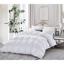Edredón de plumón de ganso de alta calidad, con relleno de plumón, estilo clásico con pliegues, 70 oz. Peso de relleno, 1200 hilos, funda de algodón egipcio% (California King) - Una almohada de talla única - Ver 5