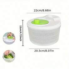 1pc Multi-Function Multi-Color Vegetable Salad Spinner, Manual Fruit & Vegetable Spinner, Vegetable Spinner, Fruit Washing Basket, Double Layer Vegetable Salad Spinner & Washing Basin, Anti-Drop, PP Material, Set - One Size Fits All - View 2