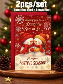 6/2pcs/Set Humor Santa Christmas Greeting Card With Envelope - Amusing Raunchy Santa Text Card For Christmas Occasions, Sending Edgy Holiday Greetings, Great For Buddies & Adults - Christmas Snowman Style - View 12