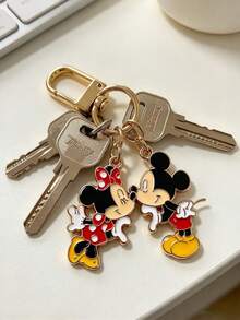 4pcs Disney New Mickey Minnie Cartoon Character Keychain Metal Key Ring Creative Metal Pendant Zipper Charm Christmas Gifts Gifts For Women - Multicolor - View 6