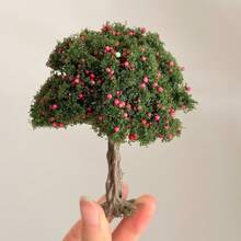 1pc Mini Artificial Fruit Tree, 10cm Realistic Model Railway Fake Tree Orange And Red Fruit Tree Miniature Farmhouse Decor Suitable For Home, Office, Outdoor, Garden Train Display Scene Decoration Fairy Garden Decor - Multicolor - View 13