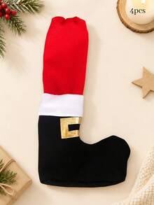 1 Set Sarung Kaki Kursi Natal Cetak Panas Kustom, Pelindung Kaki Meja Cetak Nama yang Dipersonalisasi, Dekorasi Meja Makan Natal untuk Rumah, Hadiah Liburan untuk Anggota Keluarga, Ornamen Meja Meriah untuk Pesta Makan Malam di Dalam Ruangan. - MultiWarna - View 9