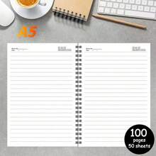 1pc A5 Spiral Christmas Planner Notebook, Red Hardcover, Gold Bow And Bell Pattern, Line Board Aesthetic Holiday Diary, Notes And Schedule, Student Christmas Stationery Gift - A5 lined - View 2