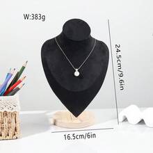 1pc French Luxury Vintage Solid Wood Portrait Neck Necklace Display Stand, Jewelry Counter Display Prop, Jewelry Rack - Multicolor - View 16