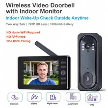 1pc Wireless Video Doorbell With 4.5" Indoor Monitor, Manual Wake-Up Screen To Check Outside Anytime, 1800mAh Battery, 720P HD Camera, Night Vision, Two-Way Talk, One-Click Pairing, Local TF Card Storage - View 10