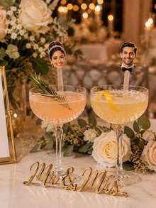 10/30/50/100pcs Customized Photo Wedding Personalized Letter Stir Sticks | Party Decoration, Transparent Acrylic Letter Customized Acrylic Stir Sticks - Multicolor - View 1