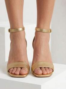 Women Heeled Sandals - Gold - View 3