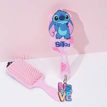 Disney Stitch 3D Patch Air Cushion Comb With Pendant Airbag Brush, Detangling Massage Hair Comb Gift For Girls - One Size - View 10