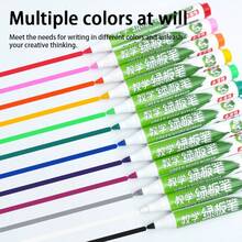 12-Color Green Board Marker Set, Erasable Green Board Markers, Smooth Writing And Easy To Erase, Multi-Color Refillable Ink For Teachers And Students, Perfect For Classroom Use, Back To School - Multicolor - View 2