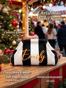 Custom Made Vertical Striped Cosmetic Bag. Cloud Shaped, High Capacity Storage Bag. Casual Style Clutch. Color Blocked Striped Travel Toiletry Bag. Multifunctional Carry All. Suitable For Organizing Essentials For Daily Outings. - Multicolor - View 5
