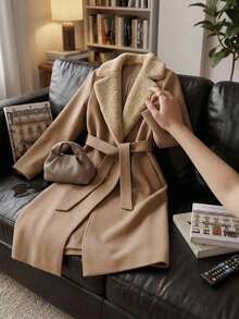 Dewberry Z9671 Women's Long Coat - Beige - Beige - View 2