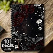 1pc Aesthetic Flower Sketchbook, Vintage Moth Butterfly Journal - Mystical Botanical Insect Spiral Notebook, Floral Office Planner Learning Notepad, Gift For Mother Sister - One Book (50 Pages, 100 Pages) - View 7
