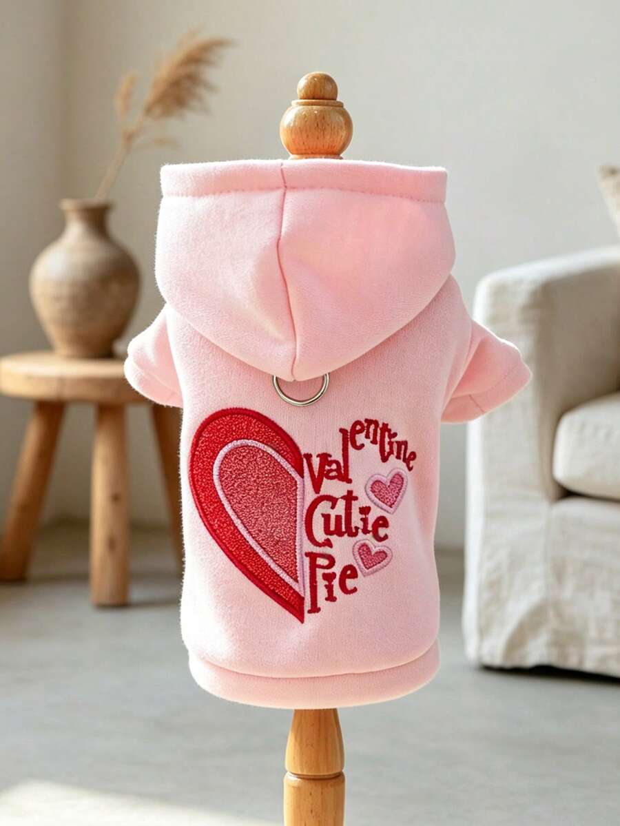 PETCIRCLE 1pc Pet Clothes Dog Apparel Small Dog Hoodie Sweatshirt - Sweetie Pie Hoodie - Pink - View 1