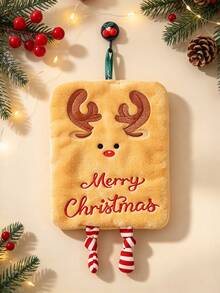 1pc Christmas Theme Hand Towel, Cute Snowman Christmas Tree Reindeer Santa Claus Decorative Towel, Super Absorbent, Soft And Lint-Free, Multi-Purpose - Multicolor - View 8