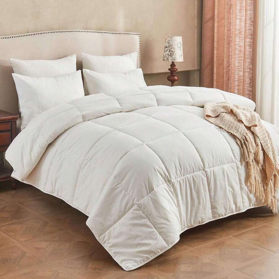Edredón Híbrido de Lana Australiana King con Funda de Algodón Orgánico - Una almohada de talla única - Ver 1
