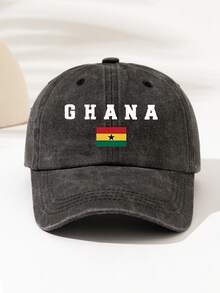 1pc Fashionable Adjustable Washed Baseball Cap, Suitable For Camping, Travel, Party And Fitness, Perfect For Various Outdoor Activities, Printed With "GHANA Flag" Pattern And Text, Elegant And Versatile, Ideal For Camping And Casual Wear, Great Gift For Family And Friends - Washed Cap - View 13