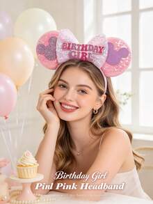 Disney Mickey Bow Hairband, High-End Sequin Hairband, Suitable For Birthday Hair Accessories Or Parties, Perfectly Matching Various Cartoon Styles - Multicolor - View 8