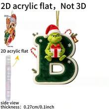 The Grinch 30PCS Flat Green Monster Letter Christmas Tree Decorations Hanging Ornaments Crafts - Multicolor - View 5