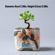 Mushroom Small Pot Country Style Ceramic Coarse Clay Flower Pot Creative Succulent Plant Pot Versatile Tabletop Potted Plant - New Model - View 13