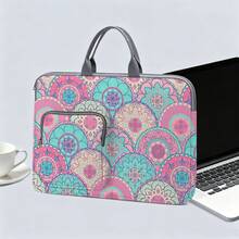 Blue & White Wave Print Laptop Bag/Briefcase - Made Of Soft Fabric, Compatible With Various Laptops And Tablets, Equipped With External Zipper Pocket And Fixed Handle, Large Capacity Storage, Balancing Protection And Portability, Suitable For Work, Study And Travel, Essential For Daily Commute - Multicolor - View 11