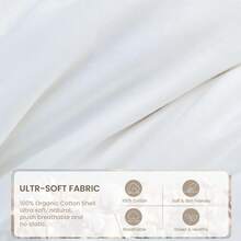 Manta de plumón para bebés, edredón ligero para cuna, para el verano, con relleno que proporciona frescor, hipoalergénica, % algodón orgánico, manta acolchada para el dormitorio del bebé con tiras en las esquinas, color blanco, 33 x 43 pulgadas. - Una almohada de talla única - Ver 8